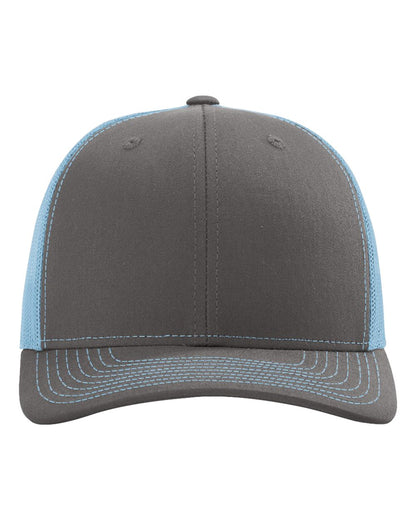 Richardson 112 Snap-back Truckers Hat with Custom Laser Engraved Rectangle Leatherette Patch - Upload Your Logo, Brand, or Image
