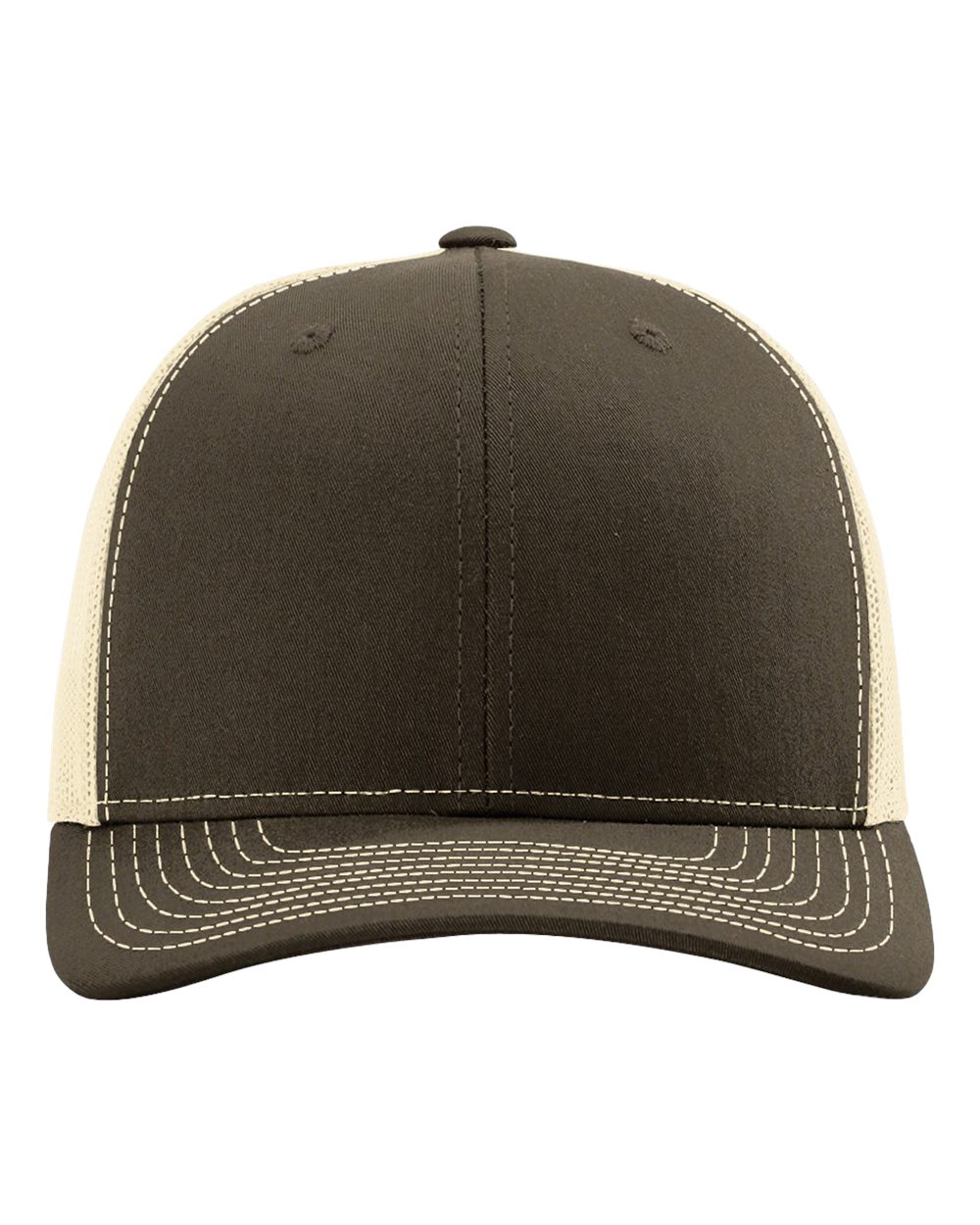 Richardson 112 Snap-back Truckers Hat with Custom Laser Engraved Rectangle Leatherette Patch - Upload Your Logo, Brand, or Image
