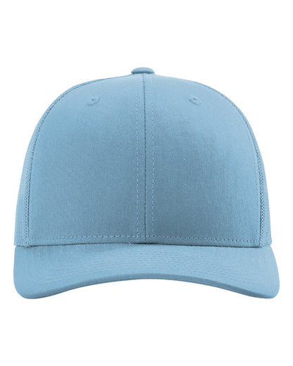 Richardson 112 Snap-back Truckers Hat with Custom Laser Engraved Rectangle Leatherette Patch - Upload Your Logo, Brand, or Image