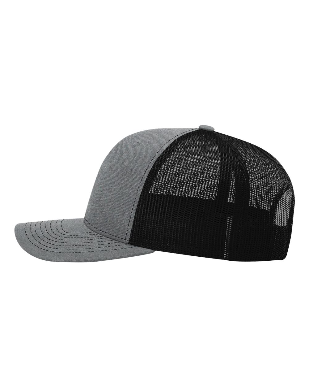 Richardson 112 Snap-back Truckers Hat with Custom Laser Engraved Rectangle Leatherette Patch - Upload Your Logo, Brand, or Image