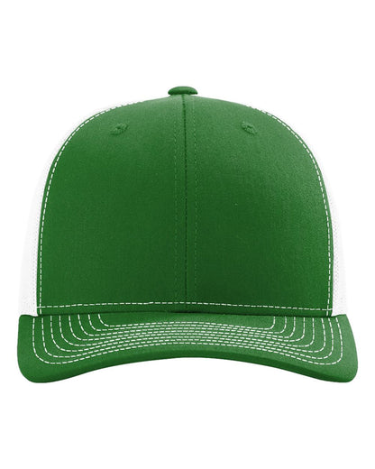 Richardson 112 Snap-back Truckers Hat with Custom Laser Engraved Rectangle Leatherette Patch - Upload Your Logo, Brand, or Image