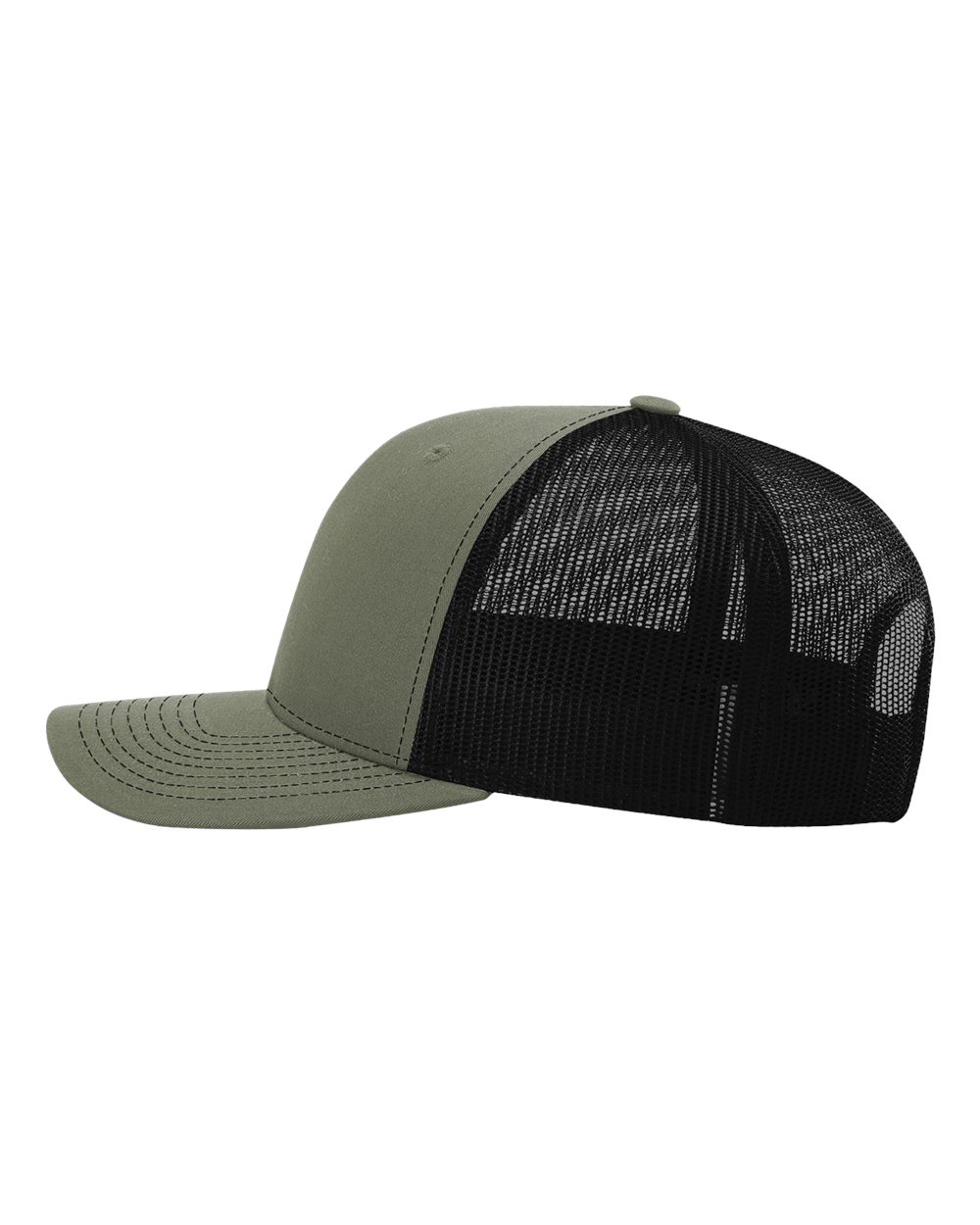 Richardson 112 Snap-back Truckers Hat with Custom Laser Engraved Rectangle Leatherette Patch - Upload Your Logo, Brand, or Image