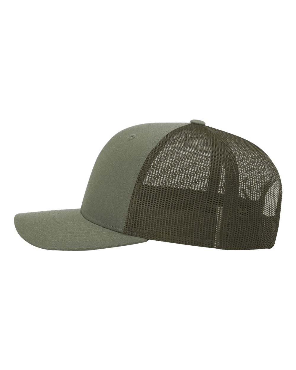 Richardson 112 Snap-back Truckers Hat with Custom Laser Engraved Rectangle Leatherette Patch - Upload Your Logo, Brand, or Image