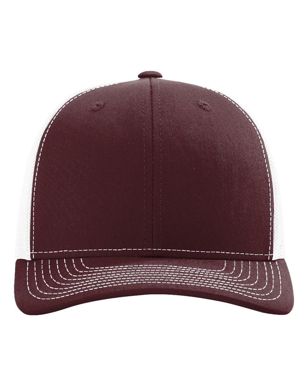 Richardson 112 Snap-back Truckers Hat with Custom Laser Engraved Rectangle Leatherette Patch - Upload Your Logo, Brand, or Image