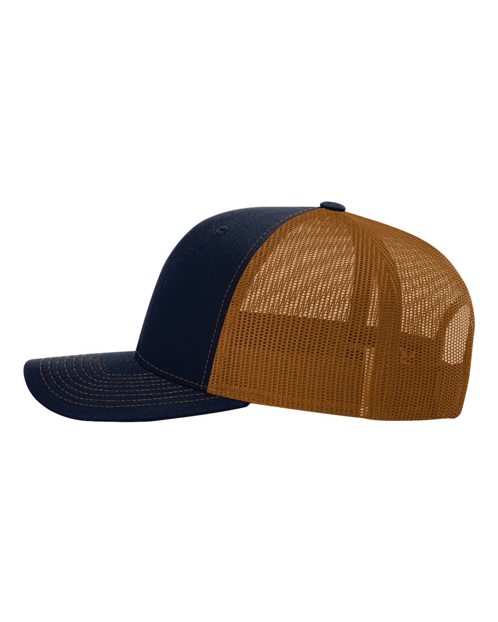 Richardson 112 Snap-back Truckers Hat with Custom Laser Engraved Rectangle Leatherette Patch - Upload Your Logo, Brand, or Image