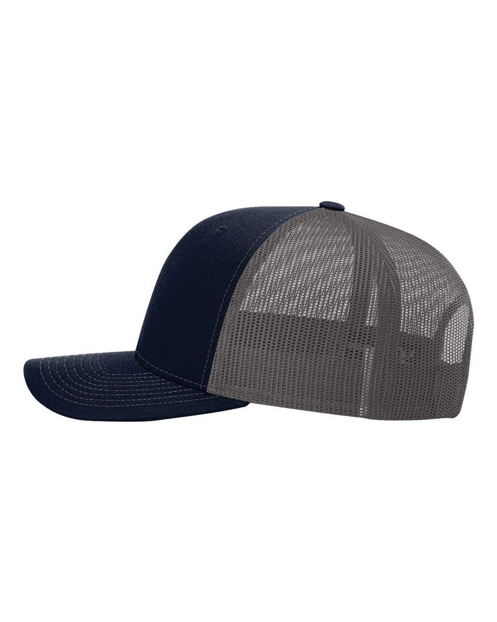 Richardson 112 Snap-back Truckers Hat with Custom Laser Engraved Rectangle Leatherette Patch - Upload Your Logo, Brand, or Image