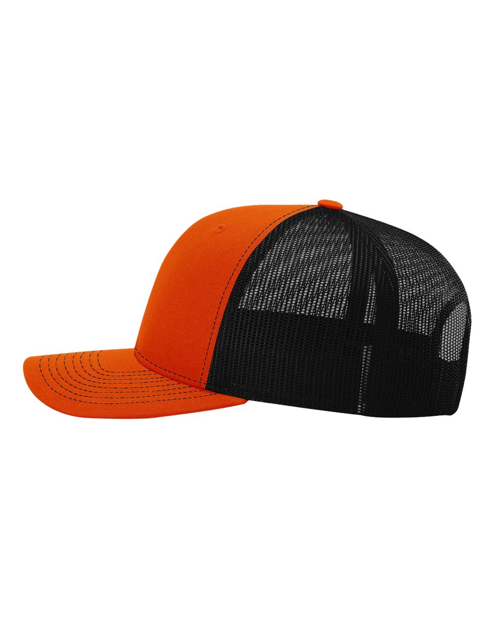 Richardson 112 Snap-back Truckers Hat with Custom Laser Engraved Rectangle Leatherette Patch - Upload Your Logo, Brand, or Image