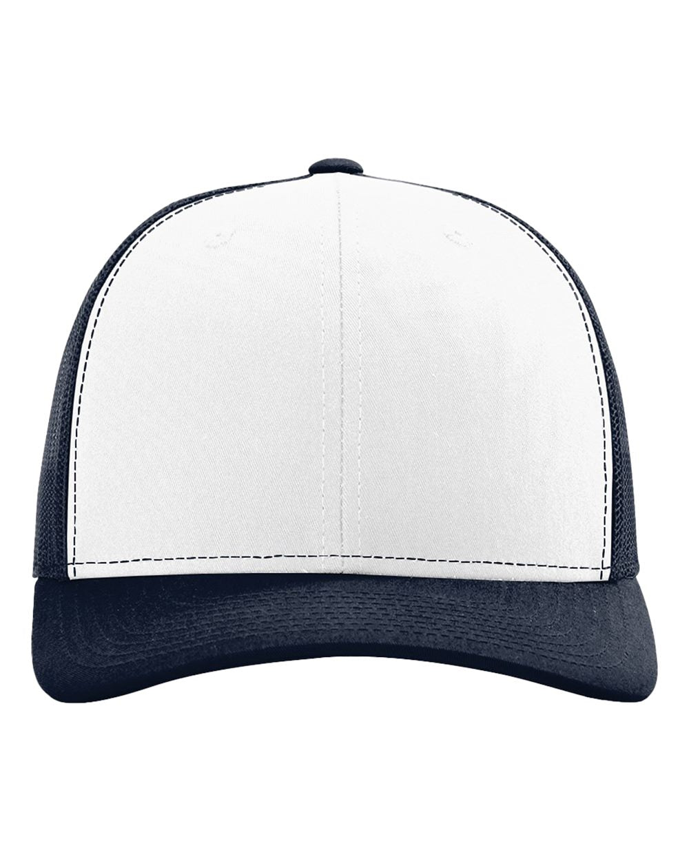 Richardson 112 Snap-back Truckers Hat with Custom Laser Engraved Rectangle Leatherette Patch - Upload Your Logo, Brand, or Image