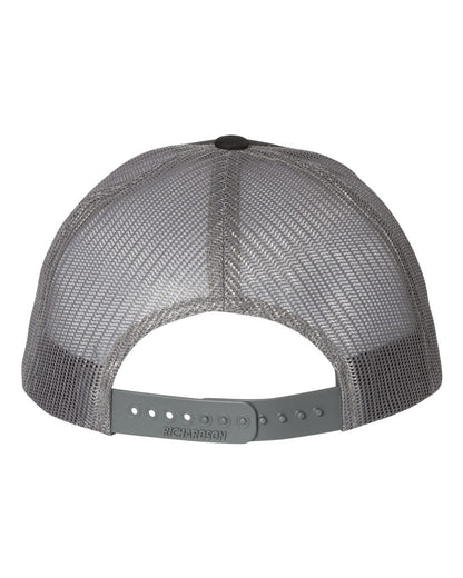 Richardson 115 Low Profile Snap-back Truckers Hat with Custom Branded Laser Engraved Leatherette Patch