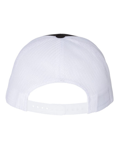 Richardson 115 Low Profile Snap-back Truckers Hat with Custom Branded Laser Engraved Leatherette Patch