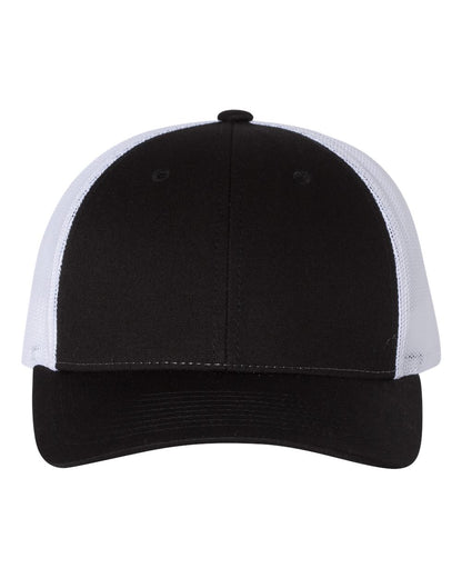 Richardson 115 Low Profile Snap-back Truckers Hat with Custom Branded Laser Engraved Leatherette Patch