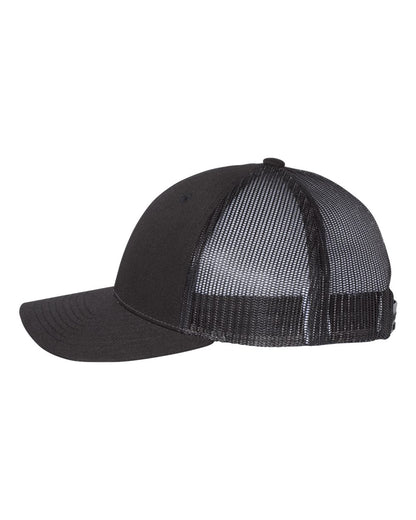 Richardson 115 Low Profile Snap-back Truckers Hat with Custom Branded Laser Engraved Leatherette Patch
