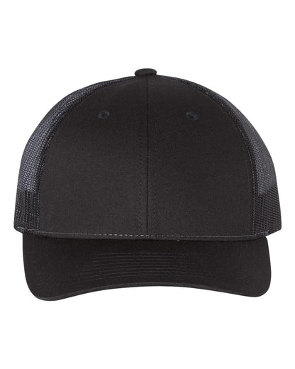 Richardson 115 Low Profile Snap-back Truckers Hat with Custom Branded Laser Engraved Leatherette Patch