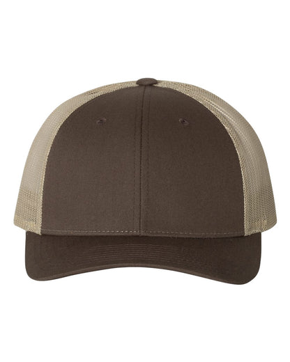 Richardson 115 Low Profile Snap-back Truckers Hat with Custom Branded Laser Engraved Leatherette Patch