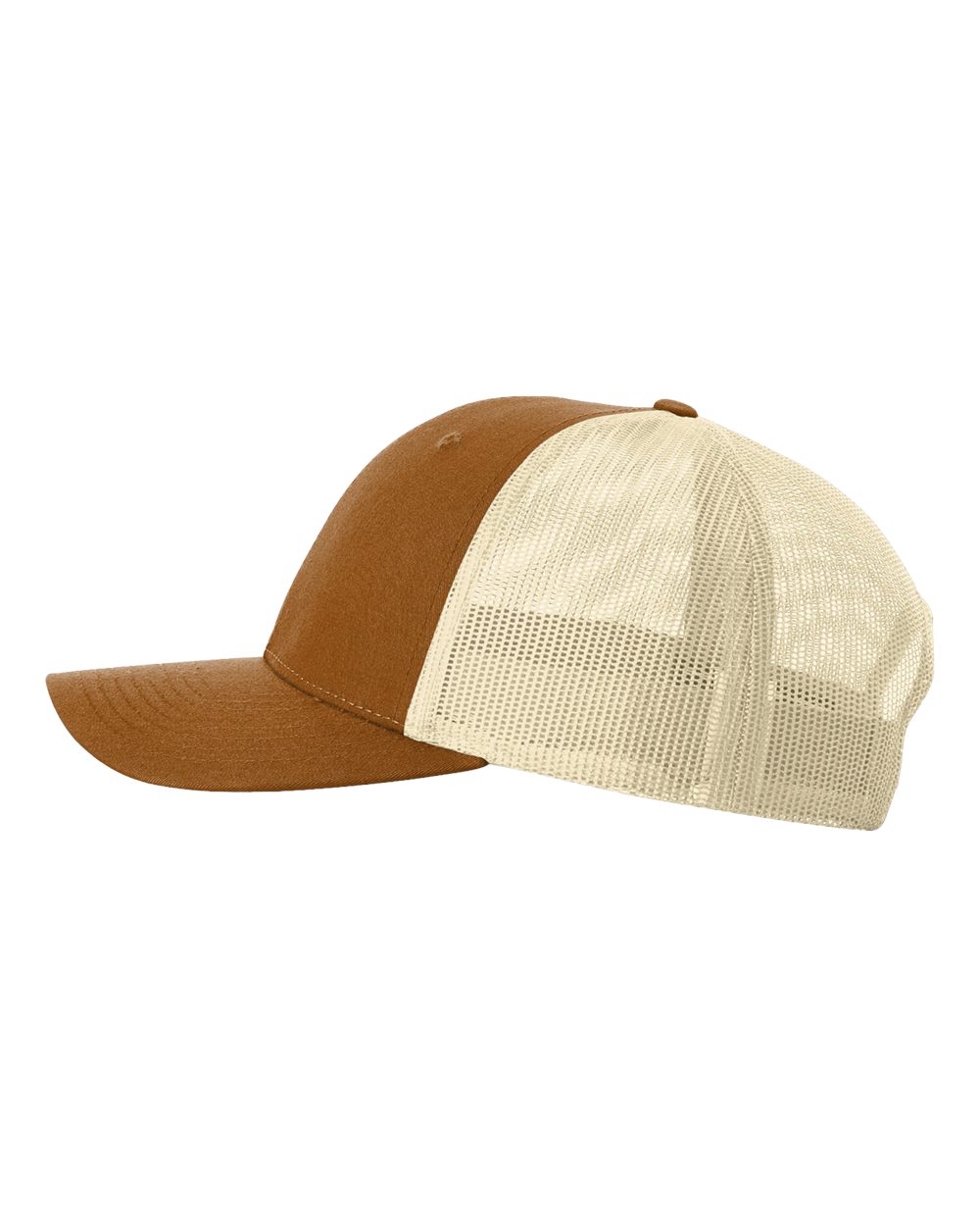 Richardson 115 Low Profile Snap-back Truckers Hat with Custom Branded Laser Engraved Leatherette Patch