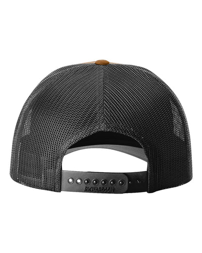 Richardson 115 Low Profile Snap-back Truckers Hat with Custom Branded Laser Engraved Leatherette Patch