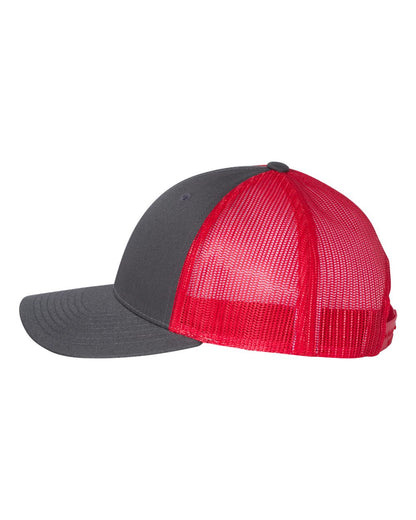 Richardson 115 Low Profile Snap-back Truckers Hat with Custom Branded Laser Engraved Leatherette Patch