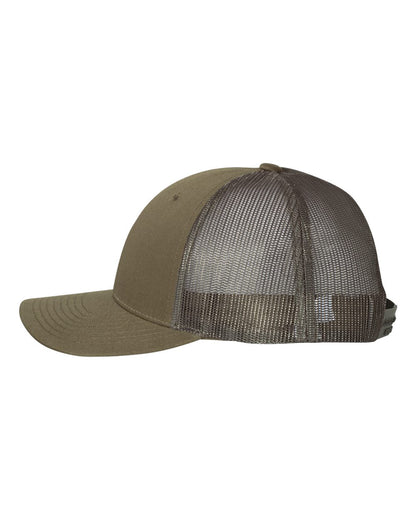 Richardson 115 Low Profile Snap-back Truckers Hat with Custom Branded Laser Engraved Leatherette Patch