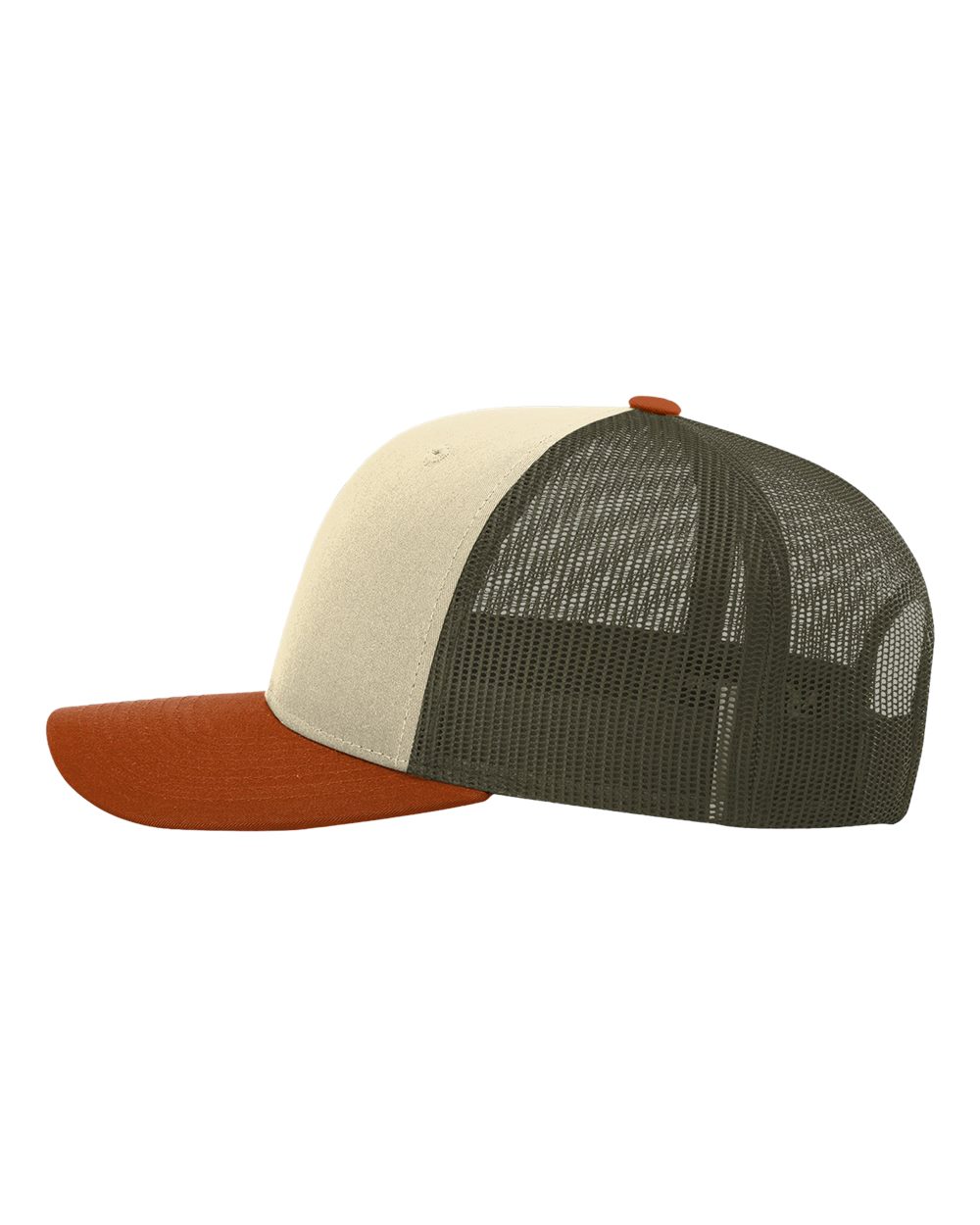 Richardson 115 Low Profile Snap-back Truckers Hat with Custom Branded Laser Engraved Leatherette Patch