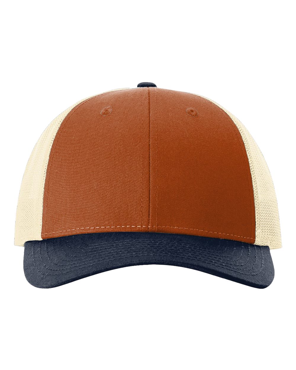 Richardson 115 Low Profile Snap-back Truckers Hat with Custom Branded Laser Engraved Leatherette Patch