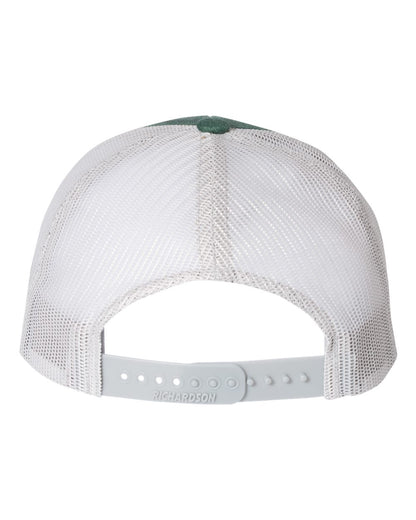 Richardson 115 Low Profile Snap-back Truckers Hat with Custom Branded Laser Engraved Leatherette Patch