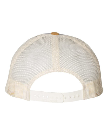 Richardson 115 Low Profile Snap-back Truckers Hat with Custom Branded Laser Engraved Leatherette Patch