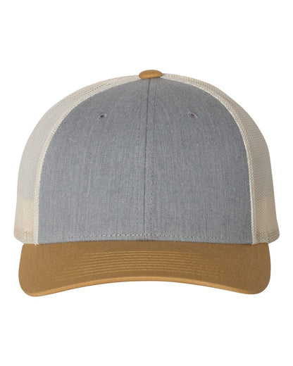 Richardson 115 Low Profile Snap-back Truckers Hat with Custom Branded Laser Engraved Leatherette Patch