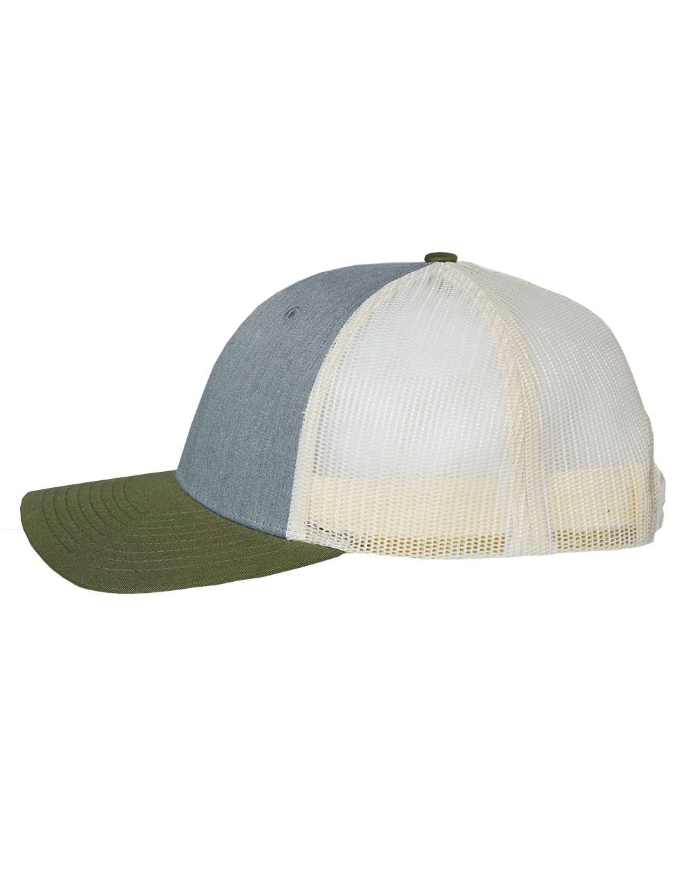 Richardson 115 Low Profile Snap-back Truckers Hat with Custom Branded Laser Engraved Leatherette Patch