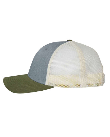 Richardson 115 Low Profile Snap-back Truckers Hat with Custom Branded Laser Engraved Leatherette Patch