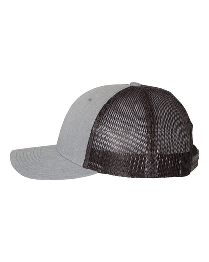 Richardson 115 Low Profile Snap-back Truckers Hat with Custom Branded Laser Engraved Leatherette Patch