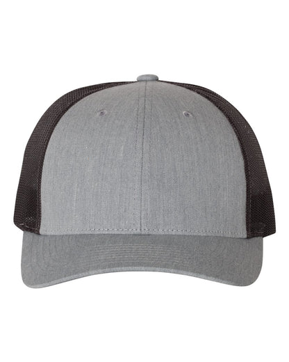 Richardson 115 Low Profile Snap-back Truckers Hat with Custom Branded Laser Engraved Leatherette Patch