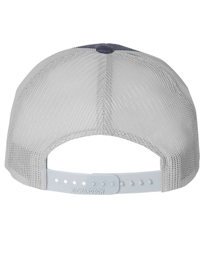 Richardson 115 Low Profile Snap-back Truckers Hat with Custom Branded Laser Engraved Leatherette Patch
