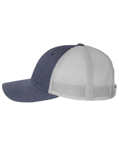 Richardson 115 Low Profile Snap-back Truckers Hat with Custom Branded Laser Engraved Leatherette Patch