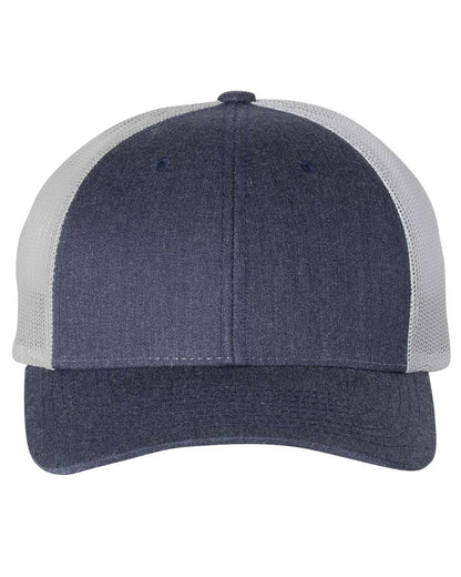 Richardson 115 Low Profile Snap-back Truckers Hat with Custom Branded Laser Engraved Leatherette Patch