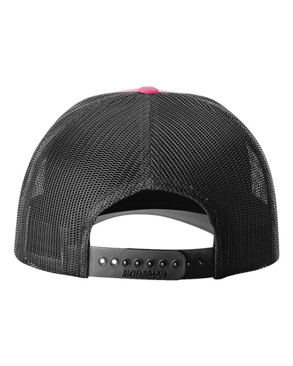 Richardson 115 Low Profile Snap-back Truckers Hat with Custom Branded Laser Engraved Leatherette Patch