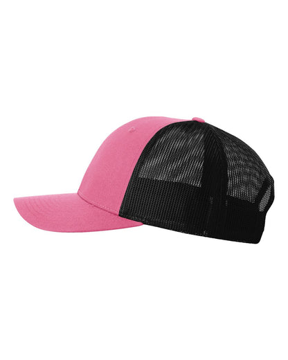 Richardson 115 Low Profile Snap-back Truckers Hat with Custom Branded Laser Engraved Leatherette Patch