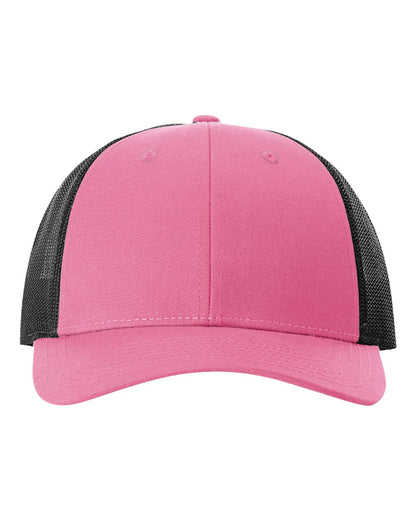 Richardson 115 Low Profile Snap-back Truckers Hat with Custom Branded Laser Engraved Leatherette Patch