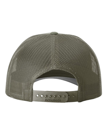 Richardson 115 Low Profile Snap-back Truckers Hat with Custom Branded Laser Engraved Leatherette Patch