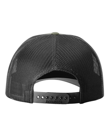 Richardson 115 Low Profile Snap-back Truckers Hat with Custom Branded Laser Engraved Leatherette Patch