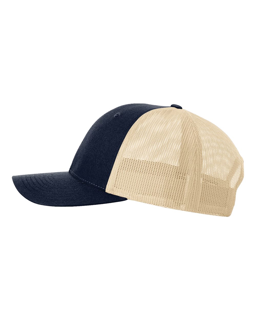 Richardson 115 Low Profile Snap-back Truckers Hat with Custom Branded Laser Engraved Leatherette Patch