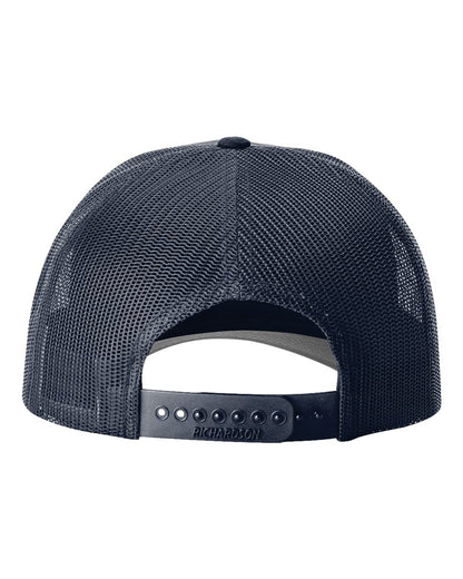 Richardson 115 Low Profile Snap-back Truckers Hat with Custom Branded Laser Engraved Leatherette Patch