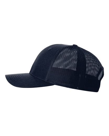 Richardson 115 Low Profile Snap-back Truckers Hat with Custom Branded Laser Engraved Leatherette Patch