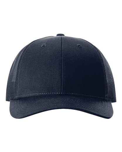 Richardson 115 Low Profile Snap-back Truckers Hat with Custom Branded Laser Engraved Leatherette Patch