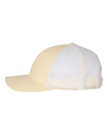 Richardson 115 Low Profile Snap-back Truckers Hat with Custom Branded Laser Engraved Leatherette Patch