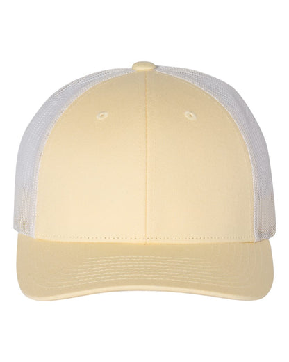 Richardson 115 Low Profile Snap-back Truckers Hat with Custom Branded Laser Engraved Leatherette Patch