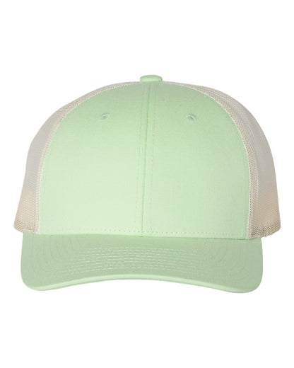 Richardson 115 Low Profile Snap-back Truckers Hat with Custom Branded Laser Engraved Leatherette Patch