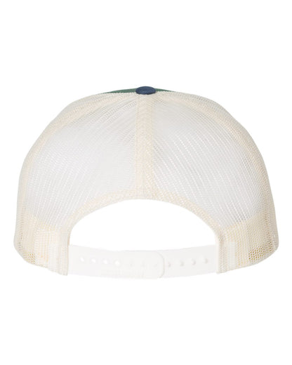 Richardson 115 Low Profile Snap-back Truckers Hat with Custom Branded Laser Engraved Leatherette Patch