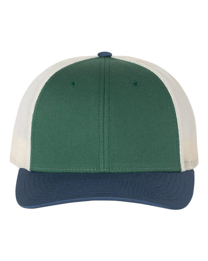 Richardson 115 Low Profile Snap-back Truckers Hat with Custom Branded Laser Engraved Leatherette Patch