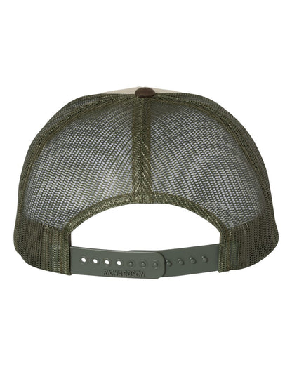 Richardson 115 Low Profile Snap-back Truckers Hat with Custom Branded Laser Engraved Leatherette Patch