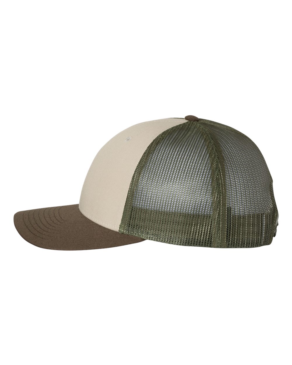 Richardson 115 Low Profile Snap-back Truckers Hat with Custom Branded Laser Engraved Leatherette Patch